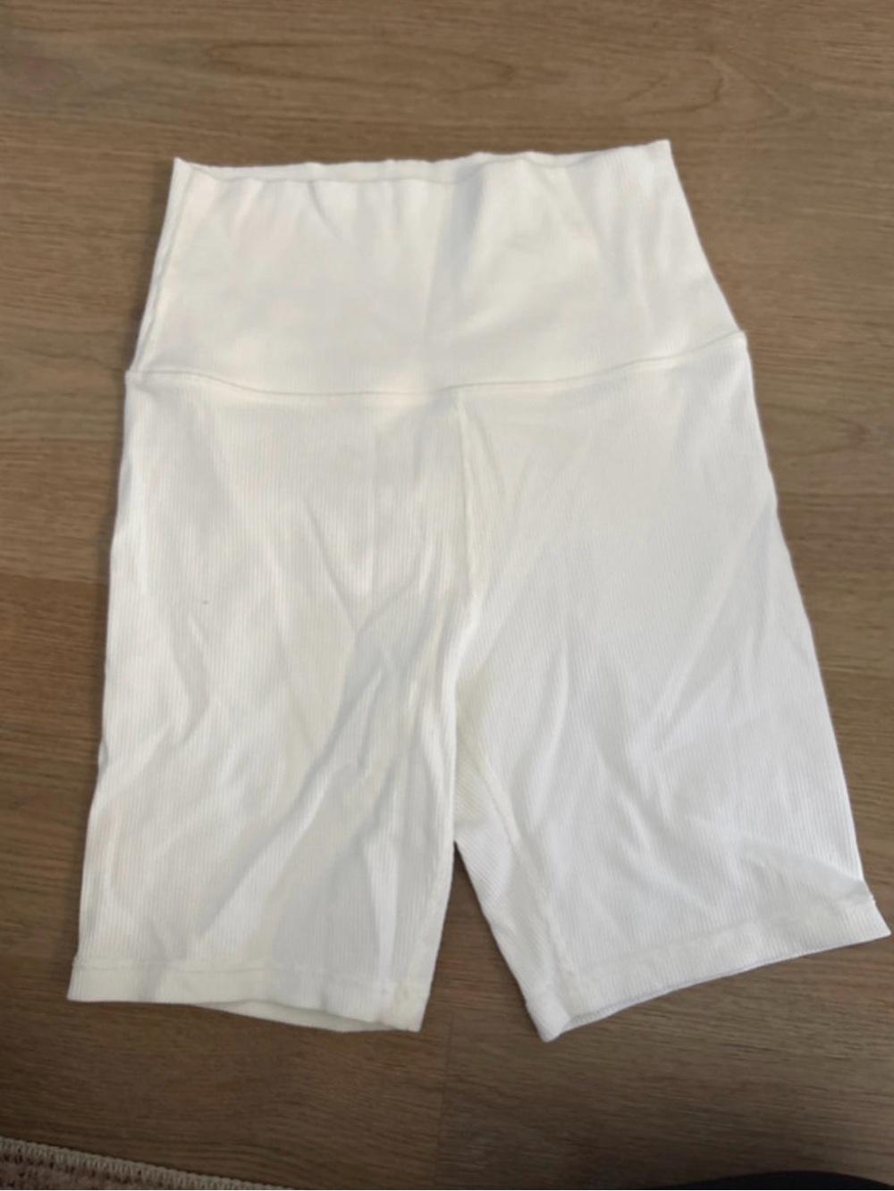 Aerie White High-Waist Ribbed Women’s Bike Shorts